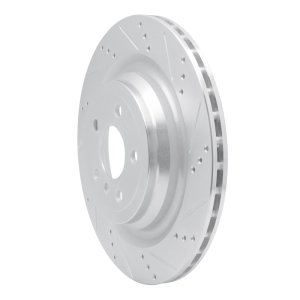 Mercedes-Benz GLE400 Brake Rotor (1) - Rear Right - R1 Concepts - Drilled & Slotted - Silver - `13-`19